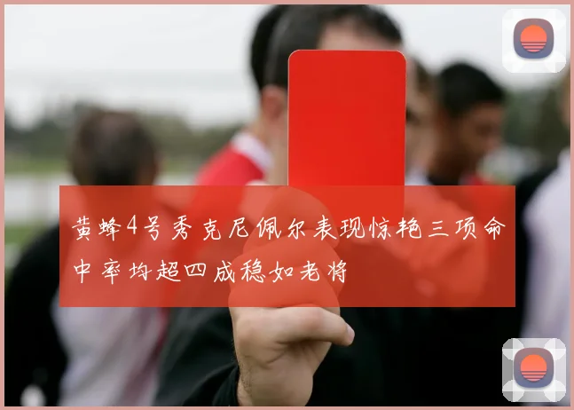 黄蜂4号秀克尼佩尔表现惊艳三项命中率均超四成稳如老将